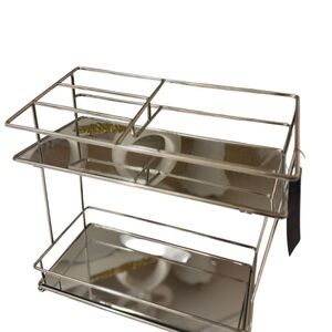 Rachel Ray Silver Two-Tier Metal Organizer brand new with tag